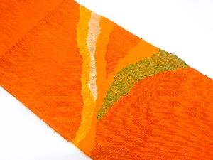 リサイクル　手織り紬抽象霞模様織り出し名古屋帯